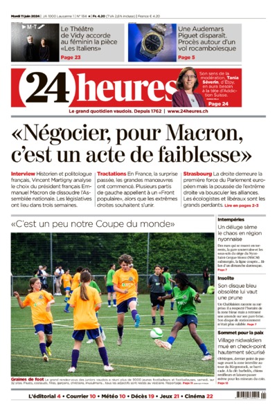 Dernière édition du journal 24 heures