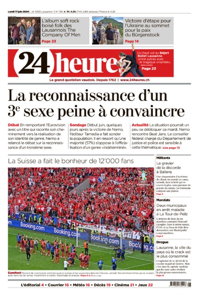 Dernière édition du journal 24 heures