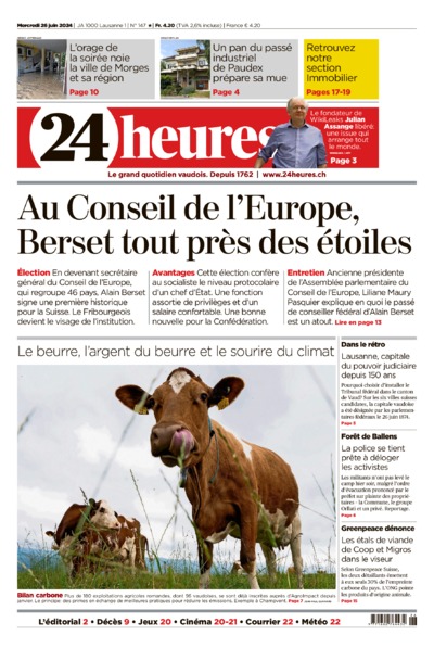 Dernière édition du journal 24 heures
