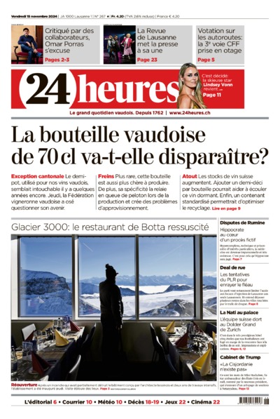 Dernière édition du journal 24 heures