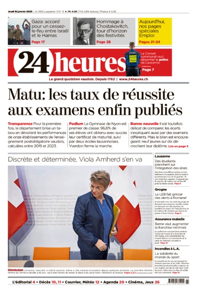 Dernière édition du journal 24 heures