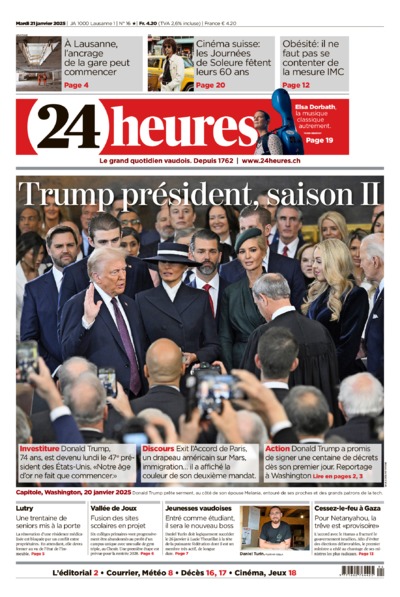 Dernière édition du journal 24 heures