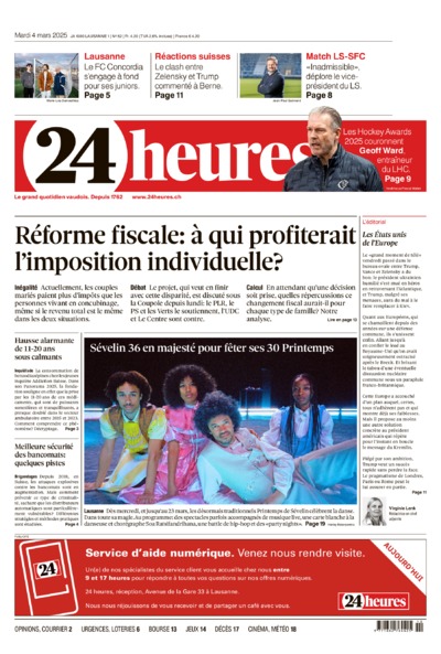 Dernière édition du journal 24 heures