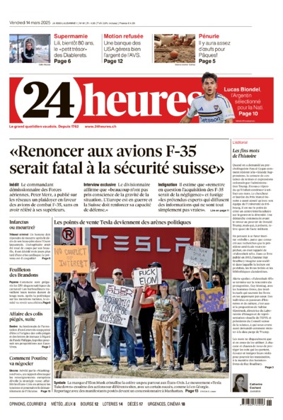 Dernière édition du journal 24 heures