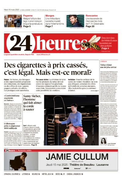 Dernière édition du journal 24 heures