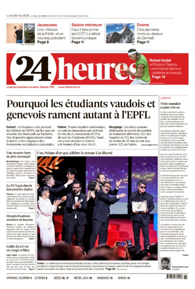 Dernière édition du journal 24 heures