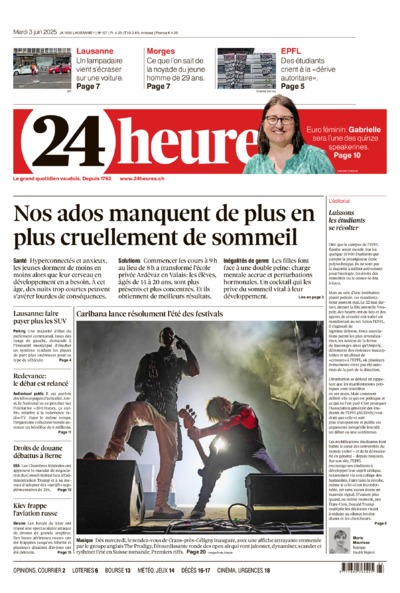 Dernière édition du journal 24 heures