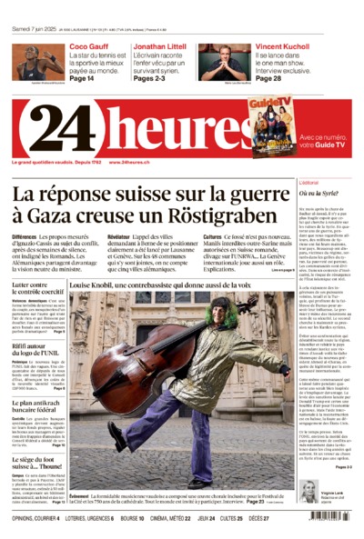 Dernière édition du journal 24 heures