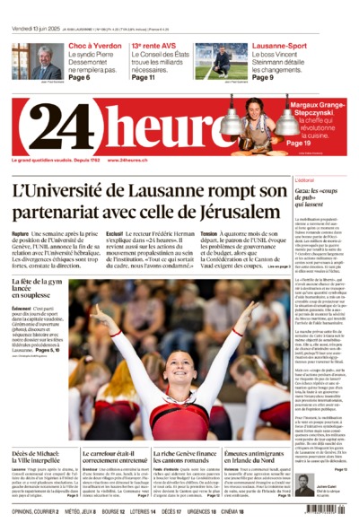 Dernière édition du journal 24 heures