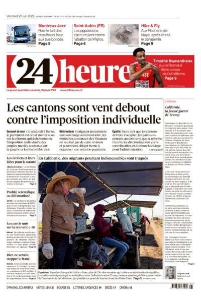 Dernière édition du journal 24 heures