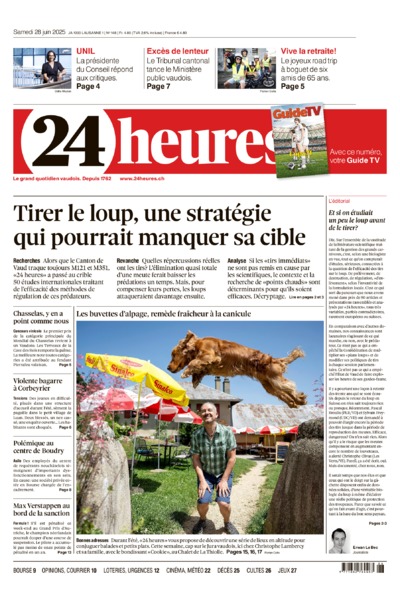 Dernière édition du journal 24 heures
