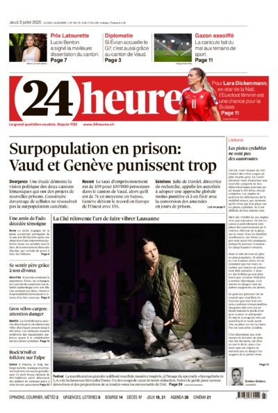 Dernière édition du journal 24 heures
