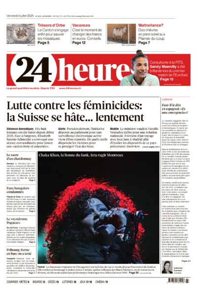 Dernière édition du journal 24 heures