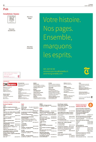 Dernière édition du journal 24 heures