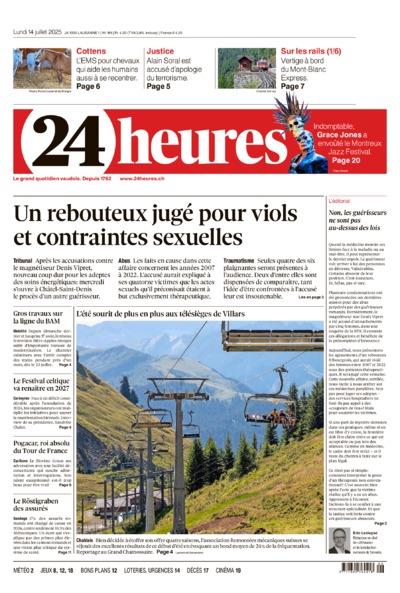 Dernière édition du journal 24 heures