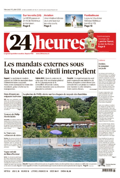 Dernière édition du journal 24 heures