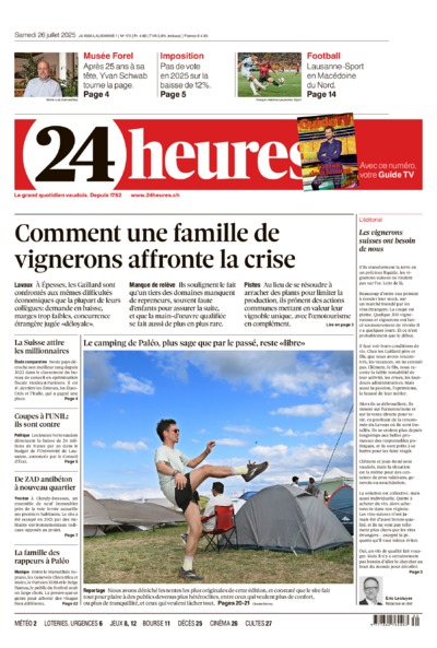 Dernière édition du journal 24 heures
