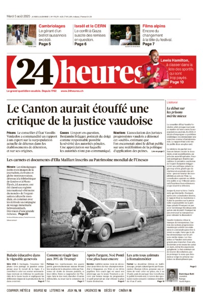 Dernière édition du journal 24 heures