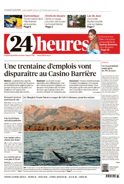 Dernière édition du journal 24 heures
