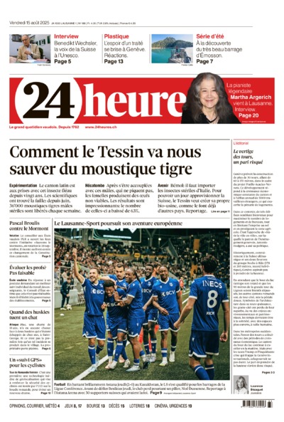 Dernière édition du journal 24 heures