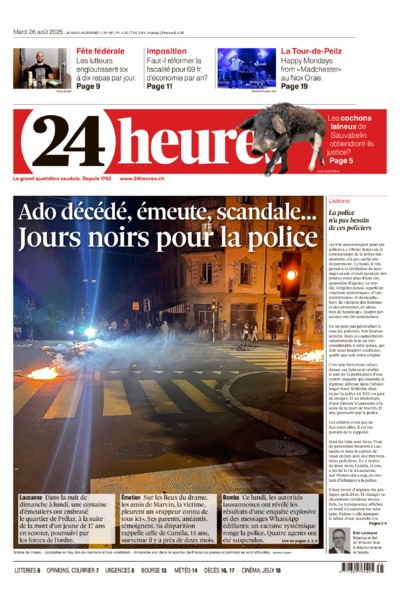 Dernière édition du journal 24 heures