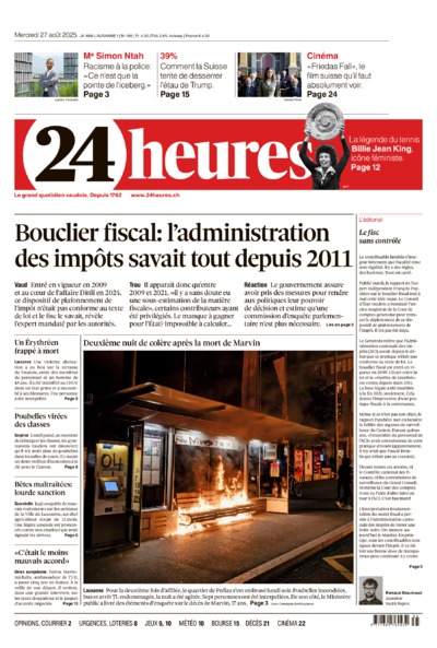 Dernière édition du journal 24 heures