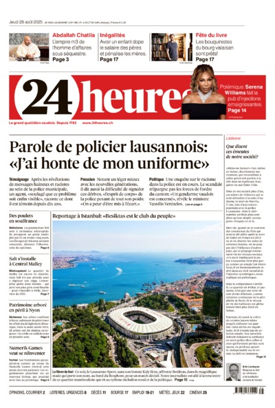 Dernière édition du journal 24 heures