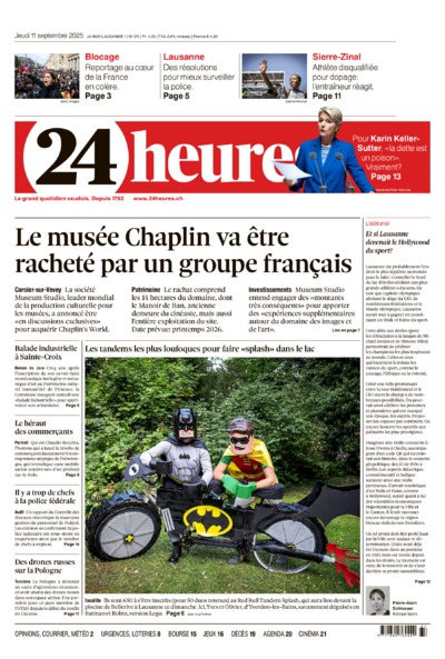 Dernière édition du journal 24 heures