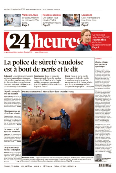Dernière édition du journal 24 heures