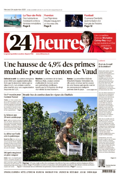 Dernière édition du journal 24 heures