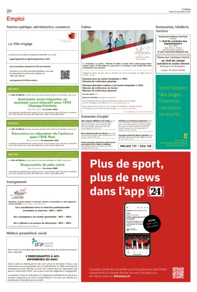 Dernière édition du journal 24 heures
