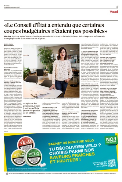 Dernière édition du journal 24 heures