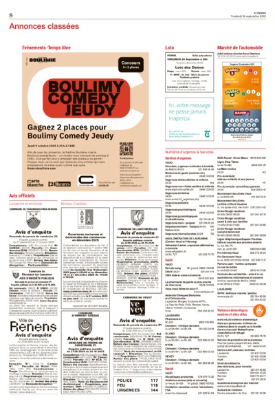 Dernière édition du journal 24 heures