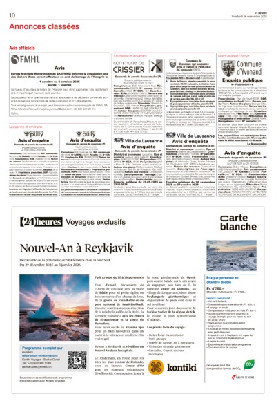 Dernière édition du journal 24 heures