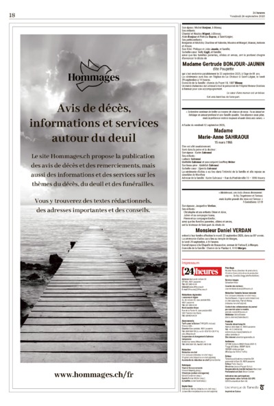 Dernière édition du journal 24 heures