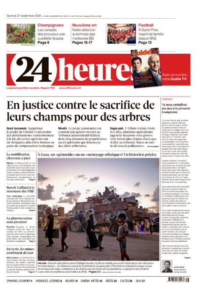 Dernière édition du journal 24 heures