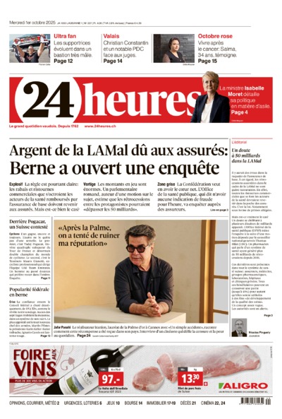 Dernière édition du journal 24 heures