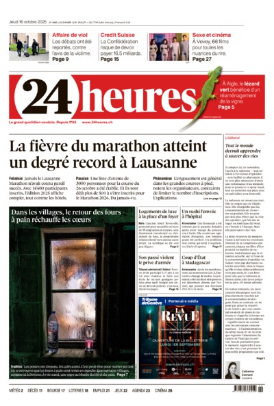Dernière édition du journal 24 heures