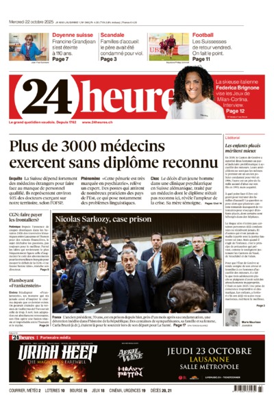 Dernière édition du journal 24 heures