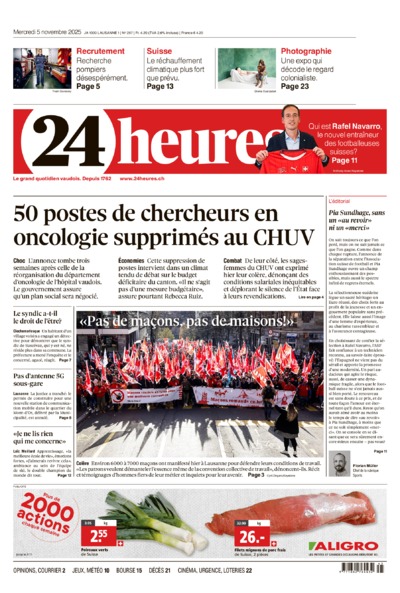 Dernière édition du journal 24 heures