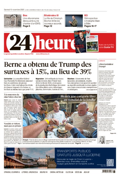 Dernière édition du journal 24 heures
