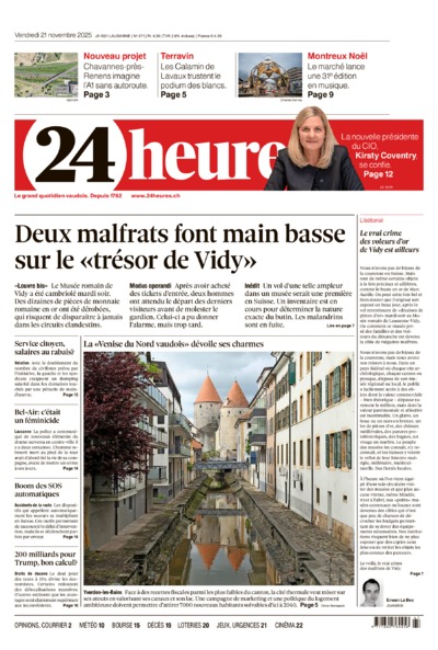Dernière édition du journal 24 heures