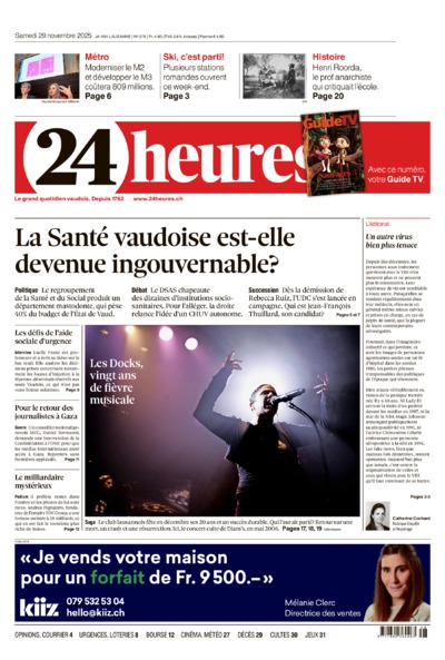 Dernière édition du journal 24 heures