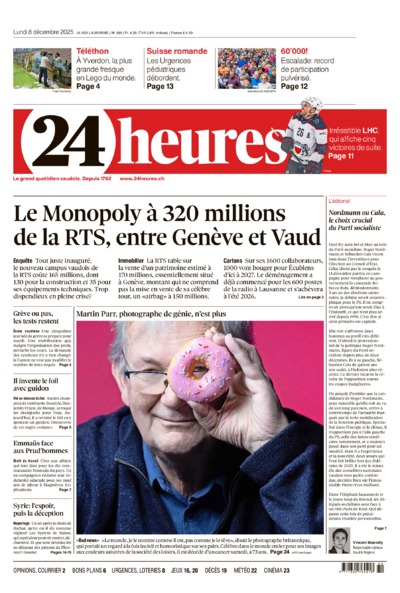 Dernière édition du journal 24 heures