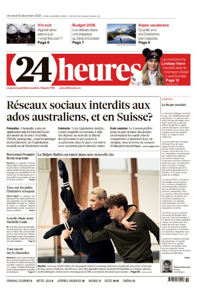 Dernière édition du journal 24 heures