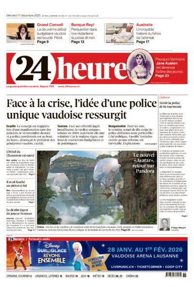 Dernière édition du journal 24 heures