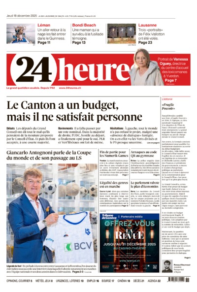 Dernière édition du journal 24 heures