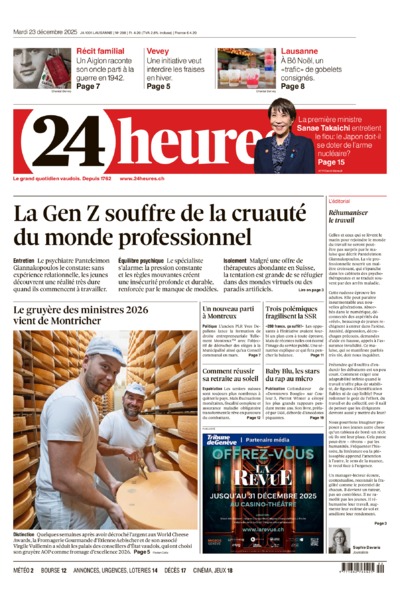 Dernière édition du journal 24 heures