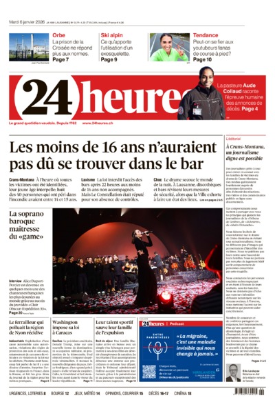 Dernière édition du journal 24 heures