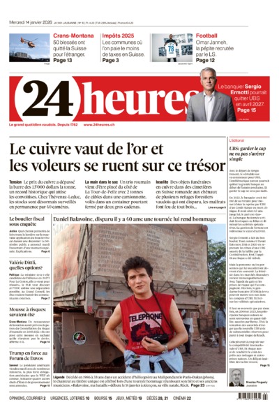 Dernière édition du journal 24 heures
